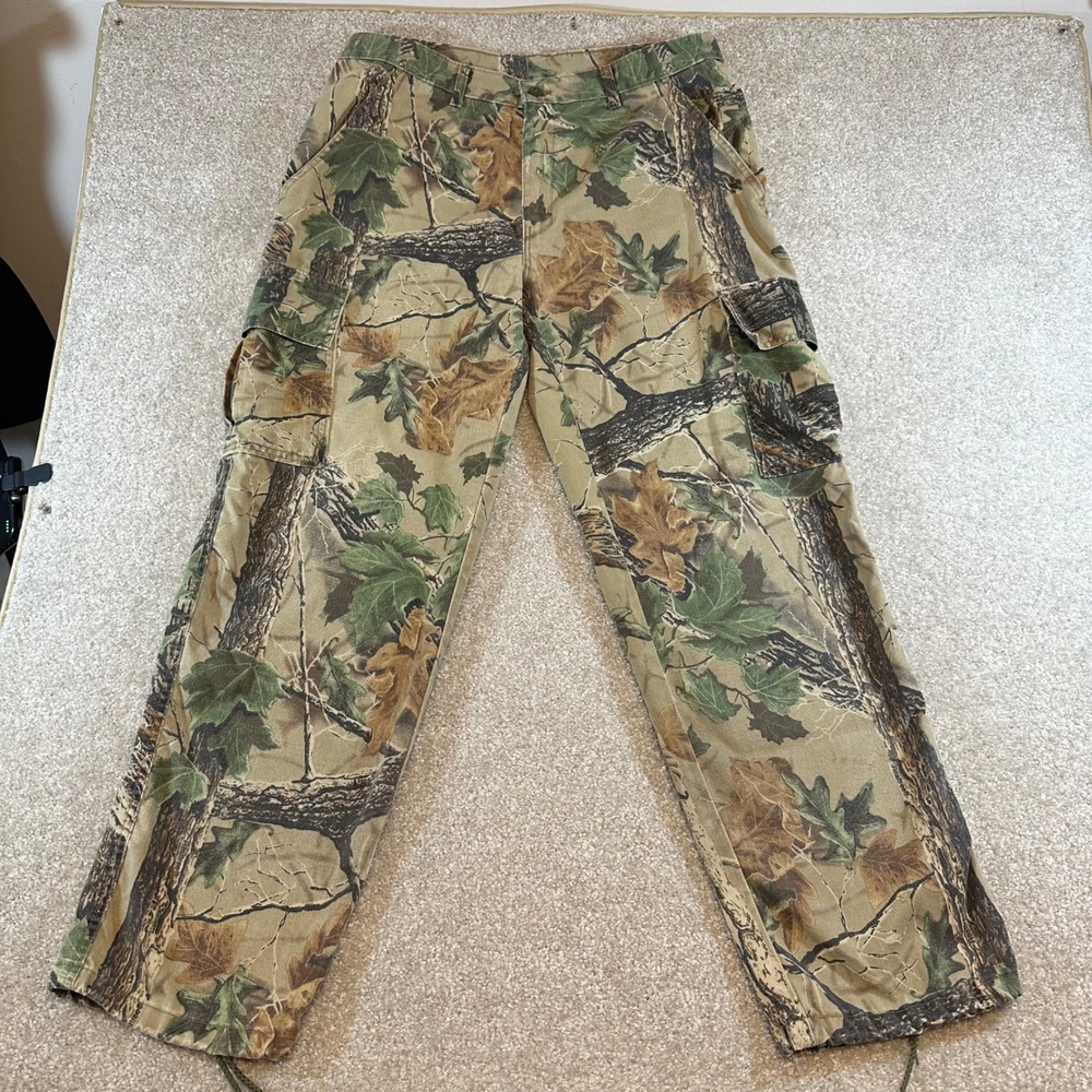 Spartan Outdoors Mens Realtree Camo Cargo Pants Large Adjustable‎ Waist Hunting